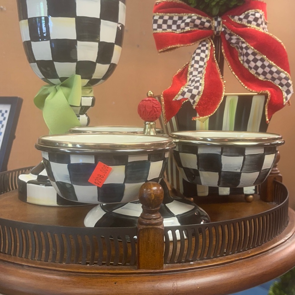 MacKenzie-Childs Country Check Enamel Triplicity